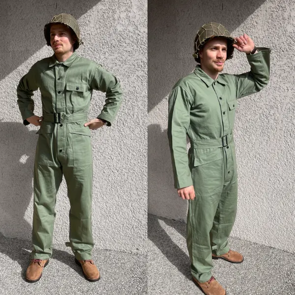 Combinaison US HBT OD3 – Reproduction fidèle d’une tenue militaire historique