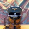 Visor Cap Casquette Officier Allemand WW2 Laine Feldgrau - Militaria WW2