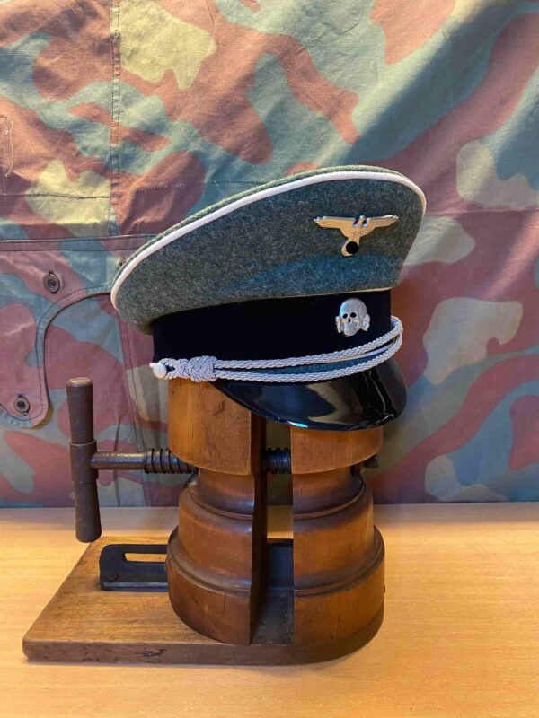 Visor Cap Casquette Officier Allemand WW2 Laine Feldgrau - Militaria WW2