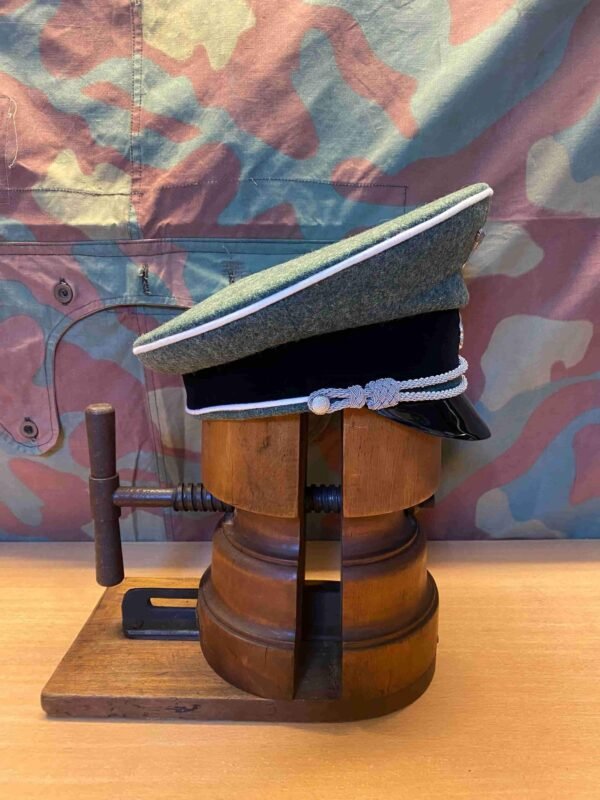 Visor Cap Casquette Officier Allemand WW2 Laine Feldgrau - Militaria WW2