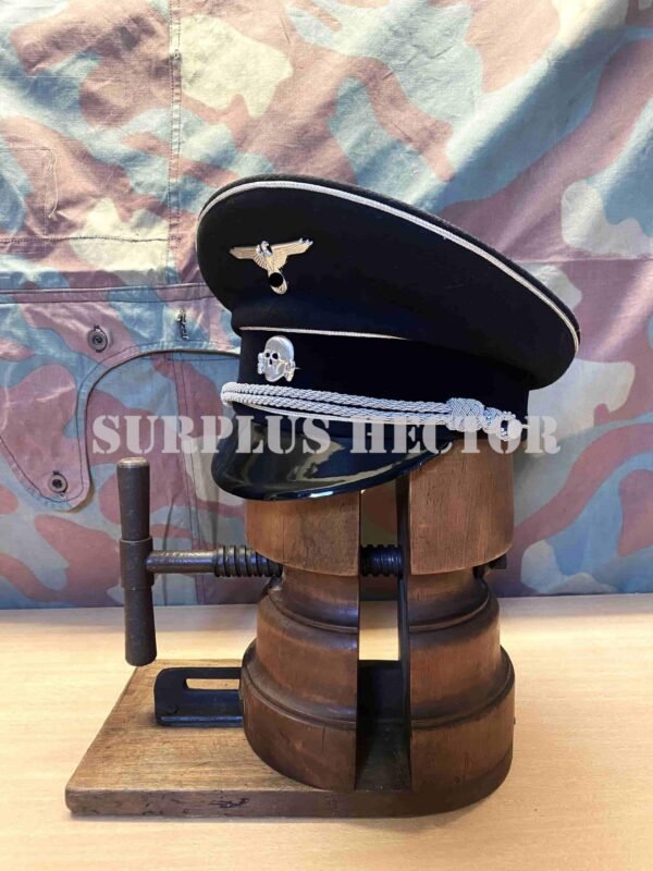 Visor Cap Casquette Allemande General SS Black - Militaria WW2