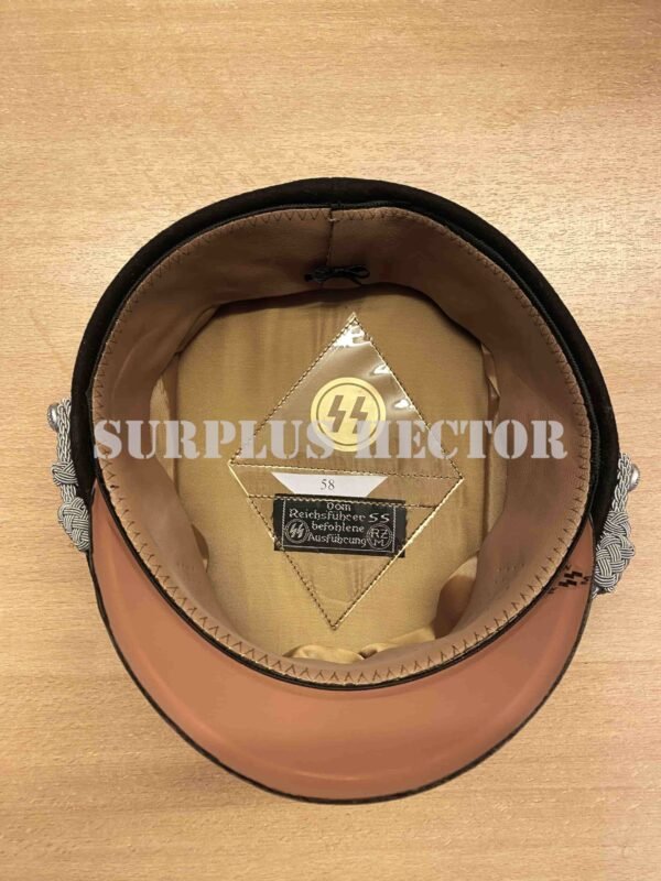 Visor Cap Casquette Allemande General SS Black - Militaria WW2