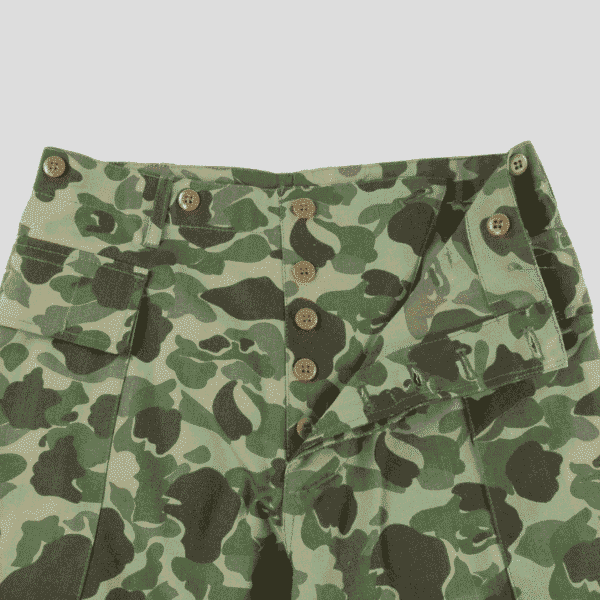 Pantalon HBT Camouflé US Army WW2 – Reproduction Premium du Treillis Américain