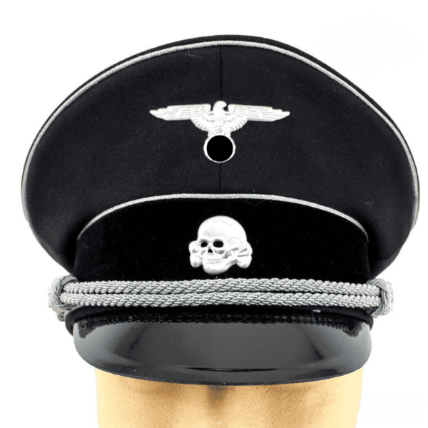 Visor Cap Casquette Allemande General SS Black - Militaria WW2