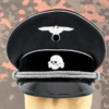 Visor Cap Casquette Allemande General SS Black - Militaria WW2