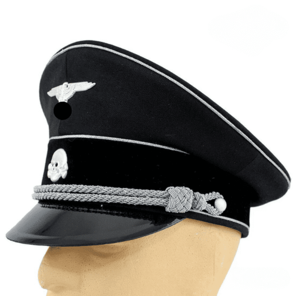 Visor Cap Casquette Allemande General SS Black - Militaria WW2