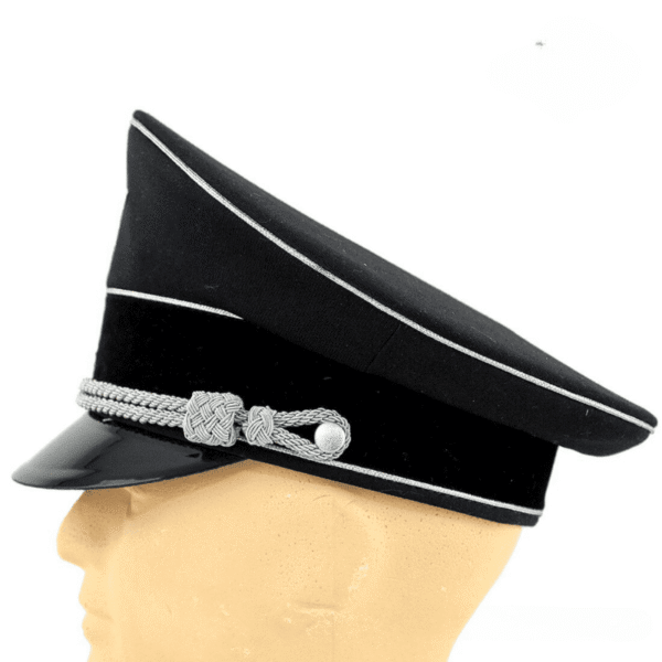 Visor Cap Casquette Allemande General SS Black - Militaria WW2