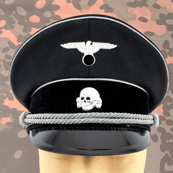 Visor Cap Casquette Allemande General SS Black - Militaria WW2