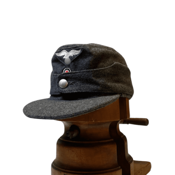 Casquette M42 Luftwaffe – Reproduction Historique "1 Bouton" – WW2 (Bleu Gris)