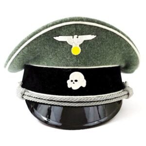 Visor Cap Casquette Officier Allemand WW2 Laine Feldgrau - Militaria WW2