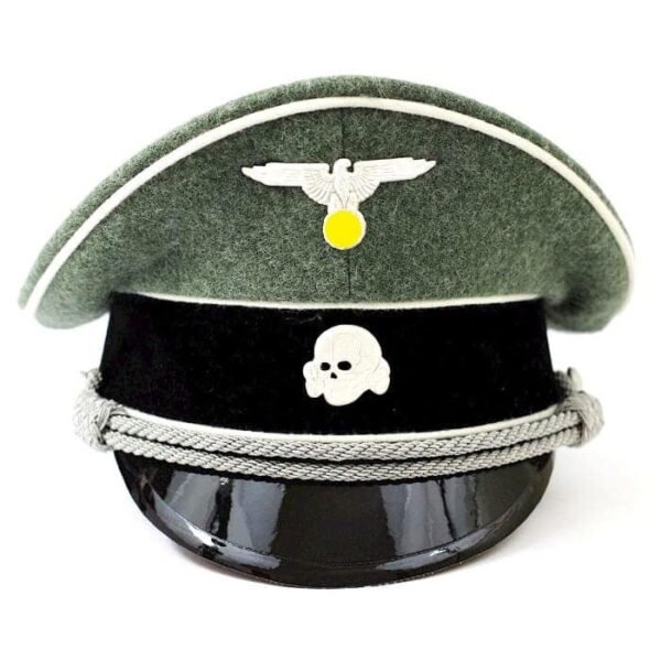 Visor Cap Casquette Officier Allemand WW2 Laine Feldgrau - Militaria WW2