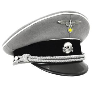 Casquette Officier Allemande Waffen SS Grise - Reproduction Premium
